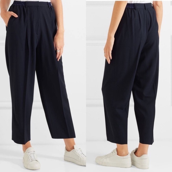 Acne studios cropped wool navy trousers - Picture 7 of 8